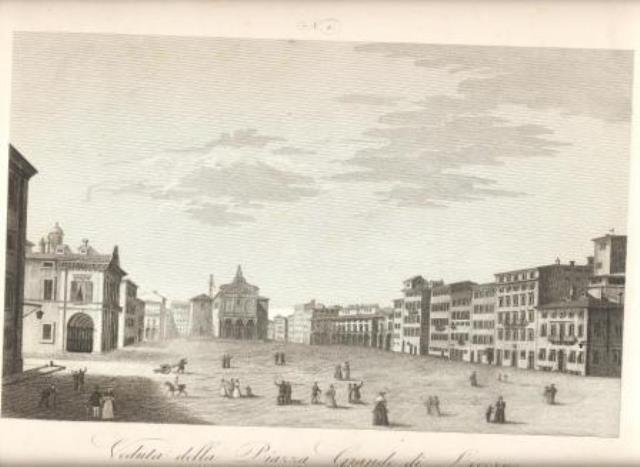 ZUCCAGNI ORLANDINI, ATTILIO. Veduta della Piazza Grande di Livorno.