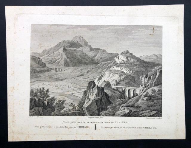 MOULINIER - BAUGEAN – DEQUEVAUVILLER. Vista pitoresca de un Acqueducto cerca...