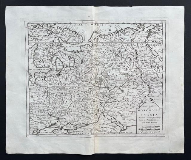 TIRION, ISAK. Nuova carta della Moscovia o Russia. Secondo l'ultime osservazi...