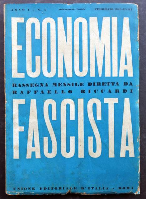 AA. VV. Economia fascista. Anno I – N° 1