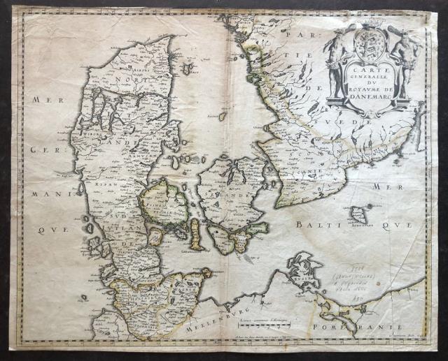 SANSON, NICOLAS - PEYROUNIN, ABRAHAM. Carte generalle du Royaume de Danemarc.