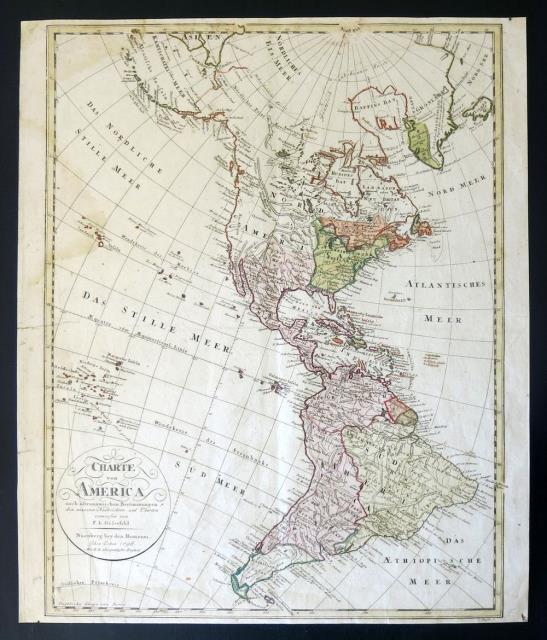 HOMANN (EREDI). Charte von America nach Astronomischen Bestimmungen...