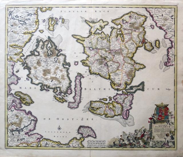 DE WIT, FREDERICK. Insularum Danicarum ut Zee - Landiae, Fionde, Langelandiae...