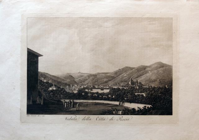 FONTANI, FRANCESCO. Veduta della città di Pescia.