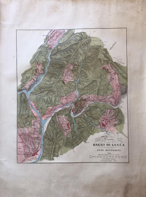 ANONIMO. Pianta dei Bagni di Lucca e suoi dintorni.