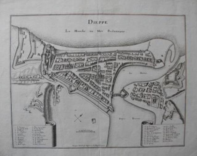 GOMBOUST, JACQUES. Dieppe. La Mache ou Mer Britannique.