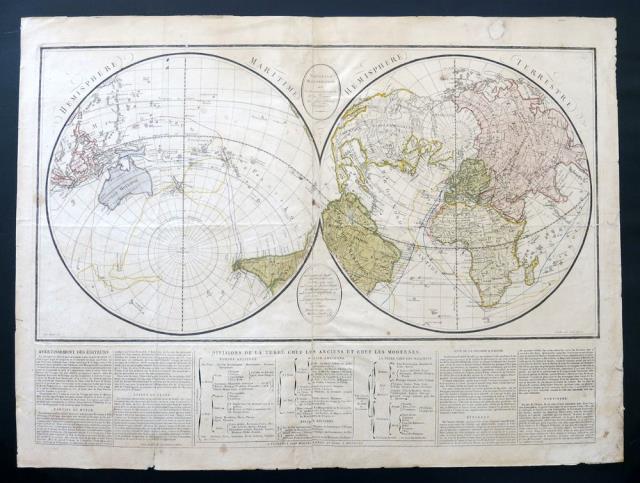 CANACCI, GIUSEPPE - MOLINI LANDI. Nouvelle Mappemonde. Hémisphere Maritime...