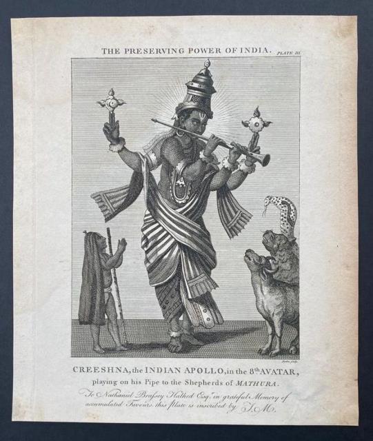 BARLOW. The preserving power of India. Creeshna, the Indian Apollo, in the...