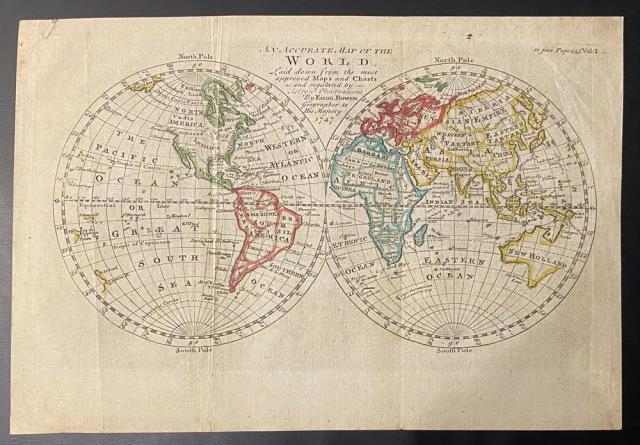BOWEN, FANAN. An Accurate Map of the Word. 1747
